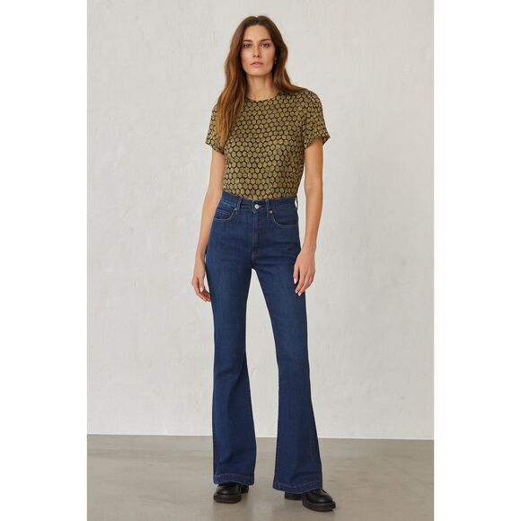 VERONICA BEARD Blue Carson Ankle Flare High Rise Denim Jeans   Women's Size 26 - Picture 1 of 9